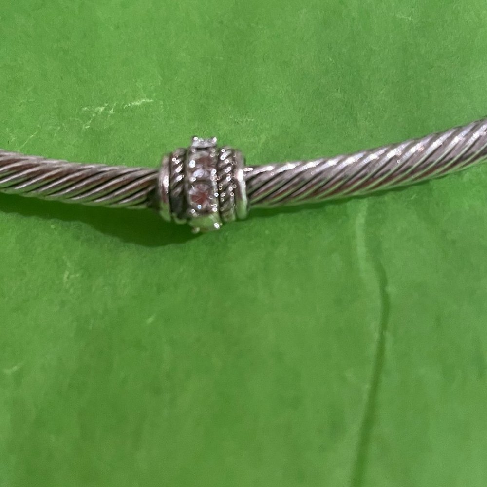 Silver Plate Neck Wire With Simulated Diamond Sta… - image 6